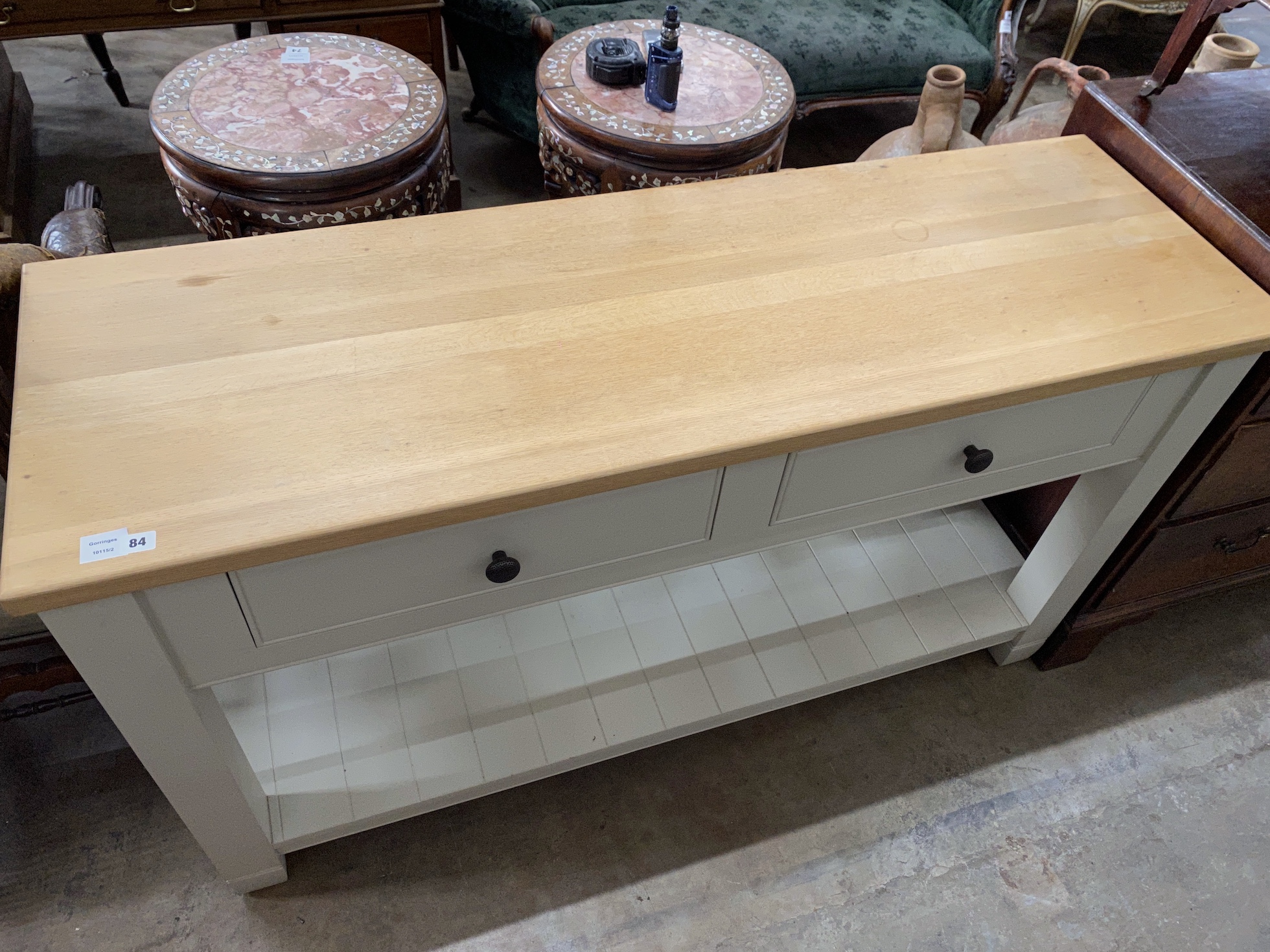 A Neptune, Chichester potboard low dresser, length 153cm, depth 49cm, height 88cm
